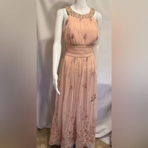 Jessica Howard Pink Pleated Maxi Dress for Weddings